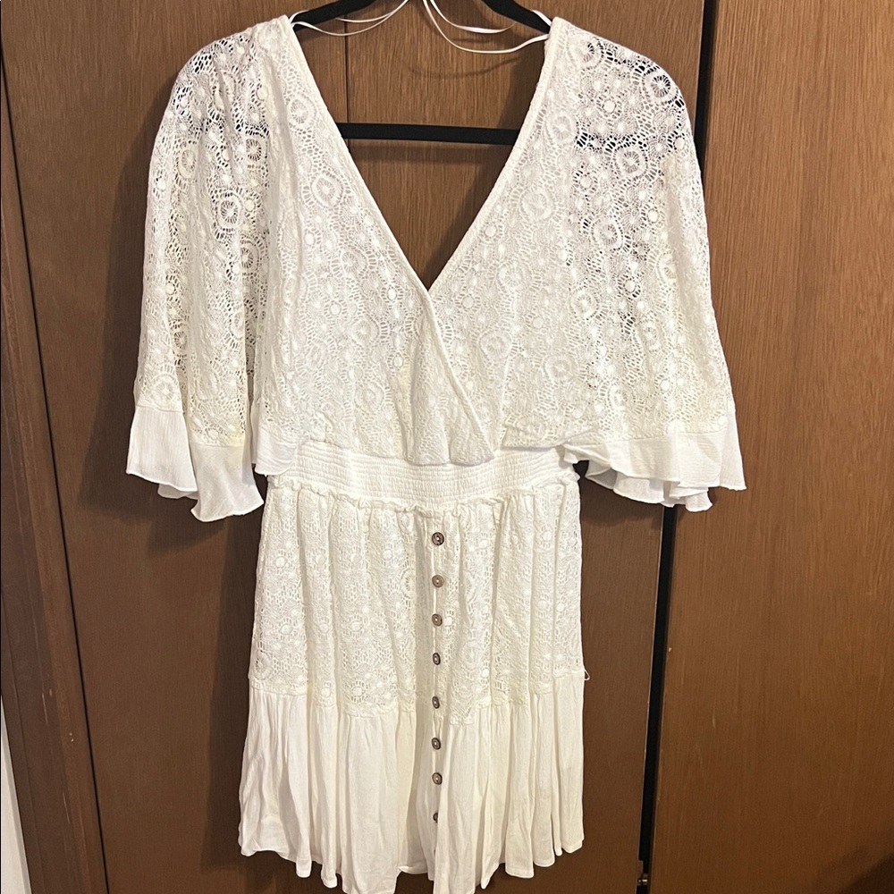 MARBLE White Lace Short Romper from Buckle